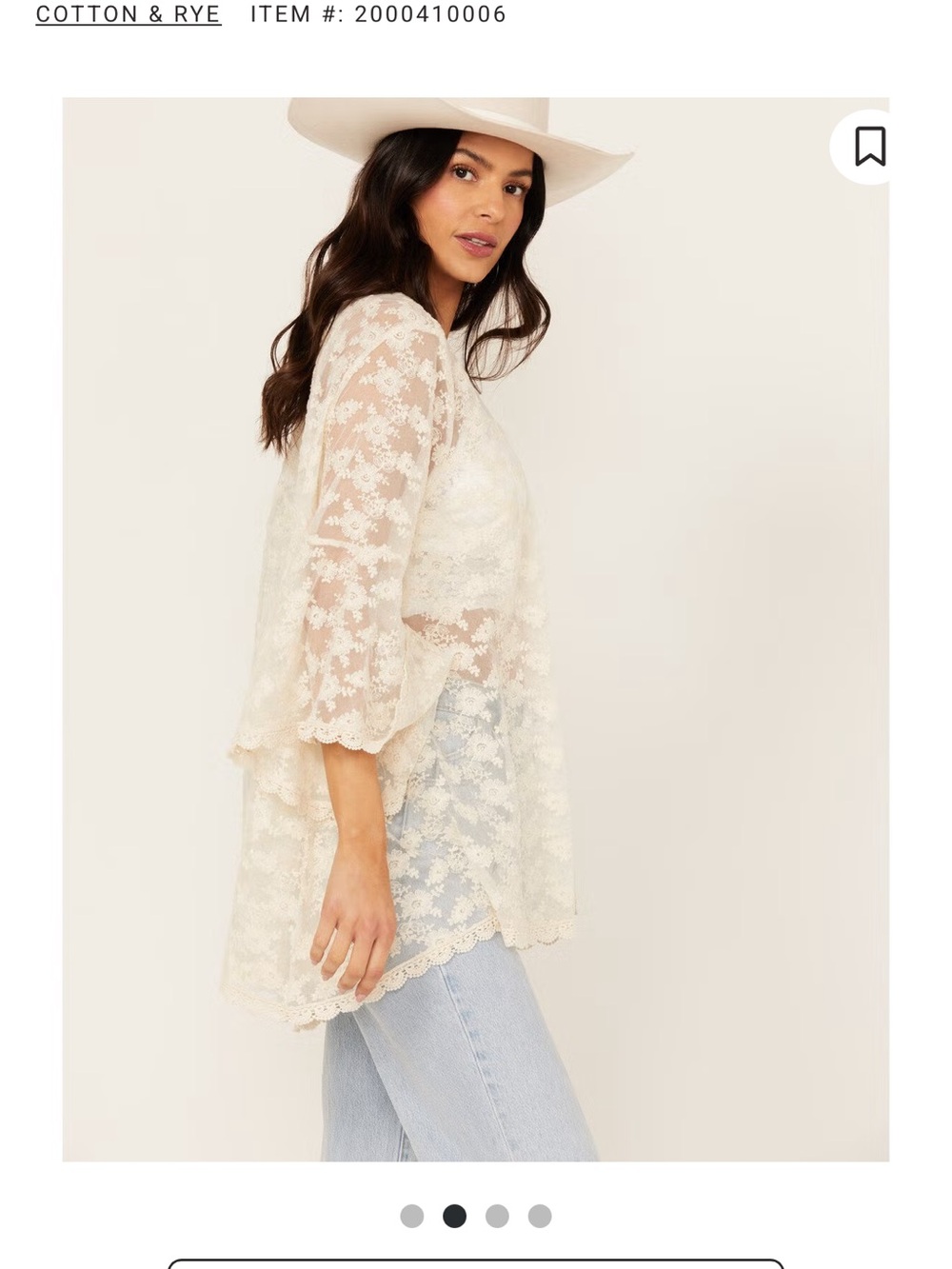 COTTON & RYE WOMEN'S LACE KIMONO